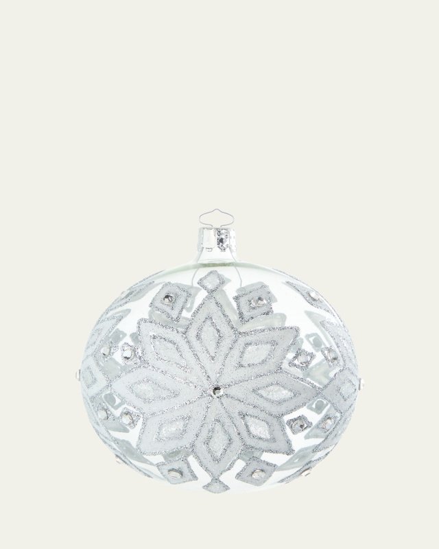Glitter Snowflakes Transparent Ball Ornament